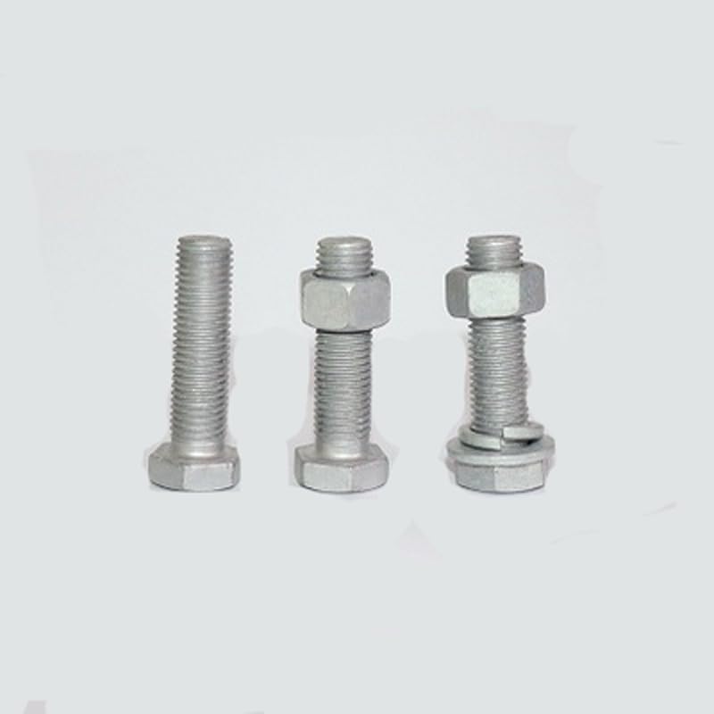 M18 Dip galvanized Screw Hexagon Bolt Nut Flat Washer spring Washers 40-100mm Length - (Thread Diameter: Spring Washer(4pcs))