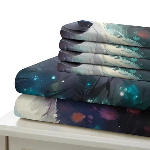 Housse de couette 140x200cm MagicalForestArt WhiteWolfFantasy - 7