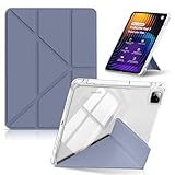 CeiLarv コンパチブル Xiaomi Pad 8/8 Pro/Xiaomi Pad 7/7 Pro 11.2インチ ケース TPU + PUレザー 保護ケース 折りたたみ 横置＆縦置 スタンド機能 超スリム Y折り 透明クリア 薄型 軽量 衝撃保護 ペンシル収納 シャオミ Pad8/8プロ / シャオミ Pad7/7プロ 11.2" カバー 対応 - (ラベンダー)