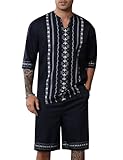 Mens Beach Outfit for Vacation 2 Piece Short Set Resort Wear beach vacation essentials mens resort wear 2025 mens outfits 2 piece traje de baño para hombre Men's Two-piece Casual Cotton Linen Set