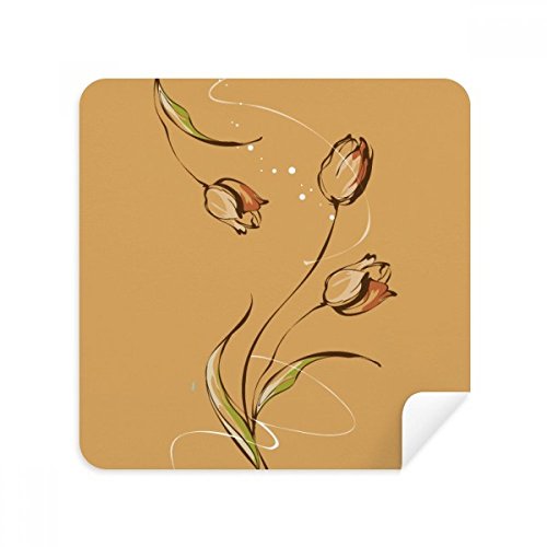 Tissu lunettes en suédine premium - Set de 2 chiffons de nettoyage écran motif fleur tulipe