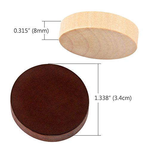 Amerous Wooden Checkers Pieces Nature Wood Backgammon Pieces With Drawstring Bag, 5 Dices Included #TOP3