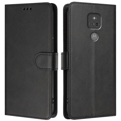 Asdsinfor Wallet Case for Motorola Moto G Play 2021, [RFID Blocking] 3 Card Holder Stand [Shockproof TPU Interior Case] PU Leather Magnetic Protective Flip Case for Moto G Play 2021, Black YBW