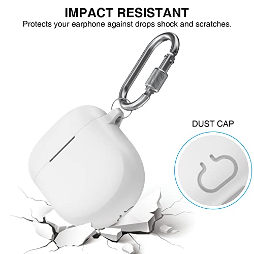AHASTYLE Silicone Case for New Bose QuietComfort Earbuds II/Ultra (2023) - Shockproof Full Protective Skin Case Cover - White - Image 3