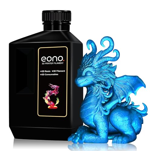 Eono Resina azul brillante metalizada para impresora 3D, 405 nm, curado UV rápido, resina estándar, resina de impresión 3D con efecto metálico mágico para impresora LCD DLP 3D, aleación metálica de
