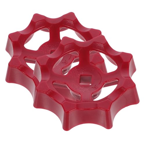 NUOBESTY 2 pezzi Maniglia Valvola Farfalla Quadrata in Plastica Rossa per Rubinetto Acqua Maniglia Resistente e Facile da Azionare per Valvole Arresto