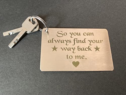Wallet Card : So you can find your way back, Keychain accessories, Purse accessories, Card, Brass card, Nickel polishing, Engraved card, Cocktail card, Valentine's day gift.3