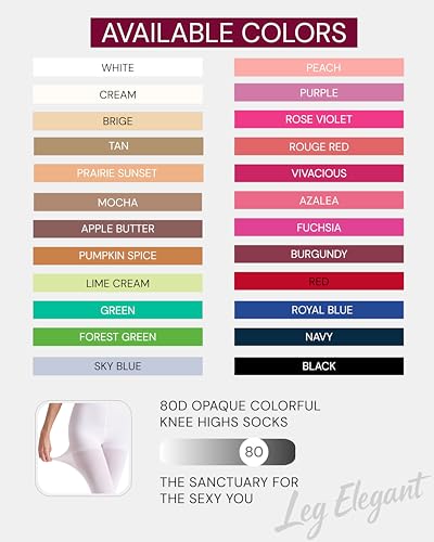 Image of leg elegant Women's 80 Den Microfiber Soft Opaque Tights Pantyhose