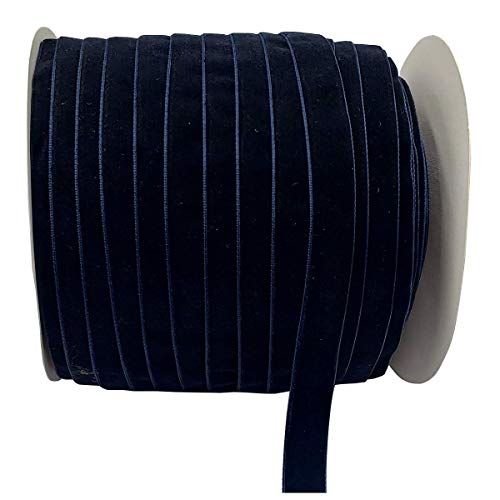 Image of 10 Yards Velvet Ribbon Spool (Navy, 5 /8 inch)