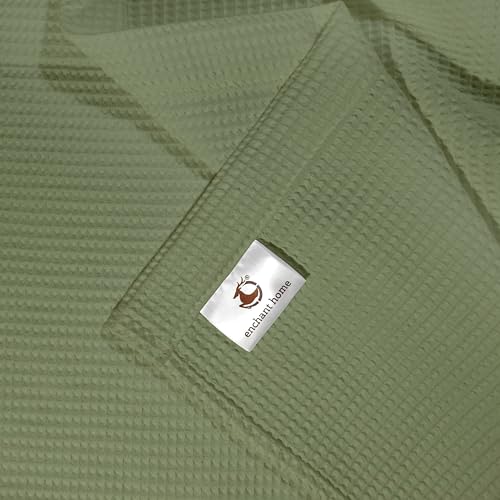 Image of Pure Cotton Waffle Towel | Lightweight | Anti Microbial and Water Absorbent | Soft Touch Quick Drying Hand Towels (Sage Green, Pack of 4)