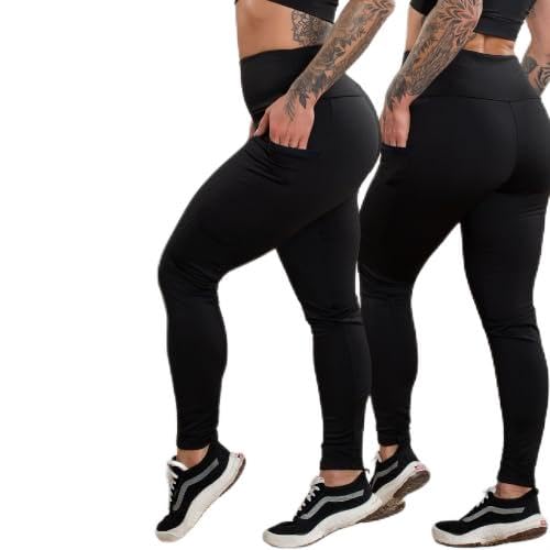 Calça Peluciada Com Bolso Legging Cintura Alta Térmica Flanelada Lisa Inverno Felpuda Academia Moda Casual F7 NEW STYLE (BR, Alfa, P, Regular, Regular, Preto)