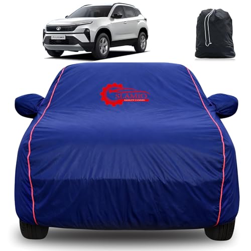 Image of 100% Waterproof Car Cover for Tata Harrier 2019-2026 | All-Weather, Dustproof & UV Protection | Heavy-Duty 3-Layer Fabric | Custom Fit with Mirror & Antenna Pocket | Navy Blue