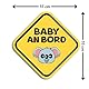 Baby on Board Aufkleber Auto, Baby Koala Diamond Auto Aufkleber 16 x 16 cm, Wetterfest und UV-Beständig aufkleber auto, Sticker Baby und Auto Baby für sichere Fahrten mit Ihrem Kind