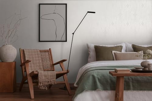 Papier peint intissé avec effet 3D blanc et gris moderne - 7