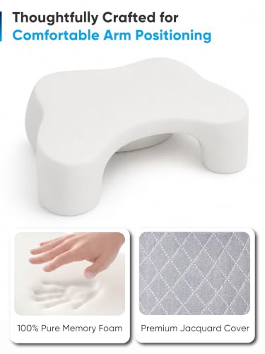 Image of FOVERA Side Sleeper Pillow with Arm Hole - Shoulder Relief Memory Foam Pillow for Neck & Shoulder Pain, Ergonomic Arm Support Pillow for Side, Back & Stomach Sleepers (Dual Color)