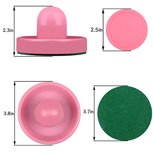 One250 Air Hockey Pushers And Pink Air Hockey Pucks, Goal Handles Paddles Replacement Accessories For Game Tables (4 Striker, 4 Puck Pack) (Pink & Pink) #TOP1