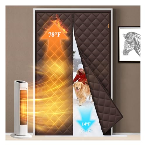 MAGZO Sliding Glass Door Insulation Curtain 72"x80" Brown