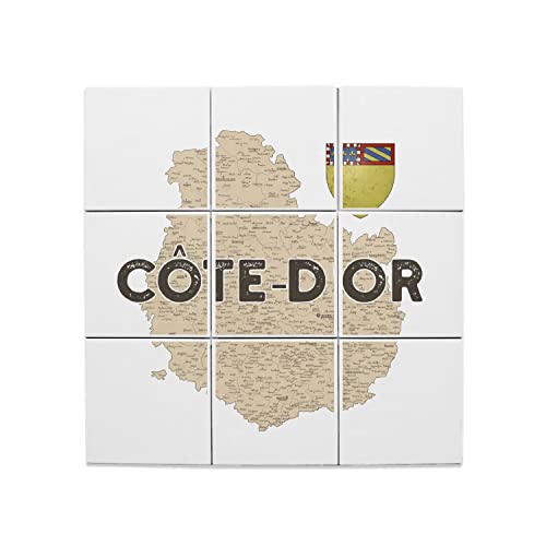 Carreaux céramique carte ancienne Côte d'Or 21 Bourgogne pour décoration murale vintage Dijon