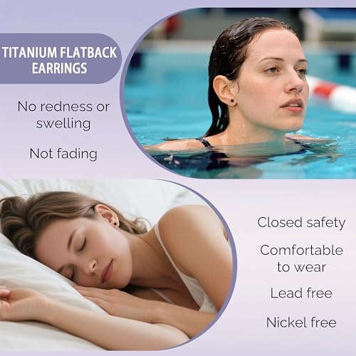 limerencia G23 Hypoallergenic Titanium Flatback Heart Earrings Stud 5mm Simple Classic Heart/Star Shaped Cartilage Helix Screw Back Earrings for Sensitive Ears4