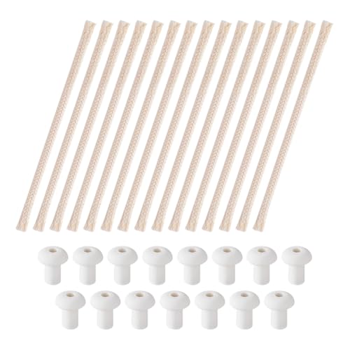 15 Pcs Mechas Redondas para Velas de Algodón 6 mm