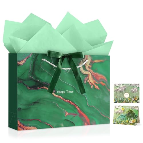 Image of JMANNI Gift Bags, Valentines Gift Bags with Ribbon, Portable Paper Gift Bag, Marble Pattern, for Any Occasion, Including Valentines Day Baby Shower Birthday Party Wedding Mothers Day(LP11-DLS01-L