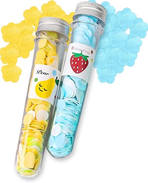 Kids Tube Shape Bottle Portable Disposable Paper Soap Scented Flower Petal Form for Travelling Multicolor (Pack of 2)-image-48
