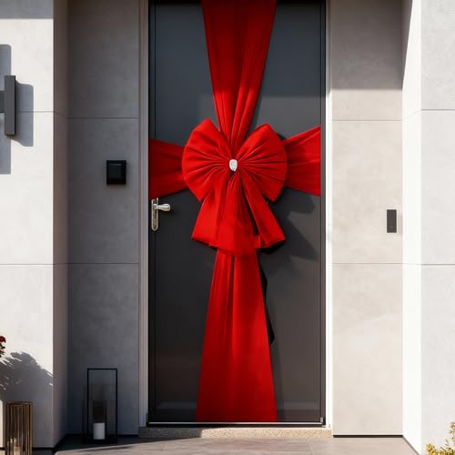 yayafunfun Large Christmas Bow for Front Door Red Christmas Door Bow with Diamante Kit Large Outdoor Xmas Decorations Giant Bows for Wedding Xmas Party Front Porch Decoration