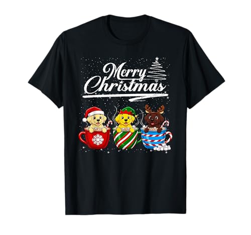 Merry Christmas Labrador Retriever Reindeer Elf Santa Squad T-Shirt