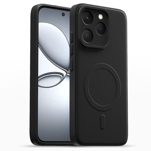 Image of Pikkme Back Cover for Realme 15T 5G / Realme Narzo 90 5G Soft Matte Silicone Mag-Safe Design (Mag-Safe Not Support) Camera Protection | Slim Fit Bumper Cover (Black)