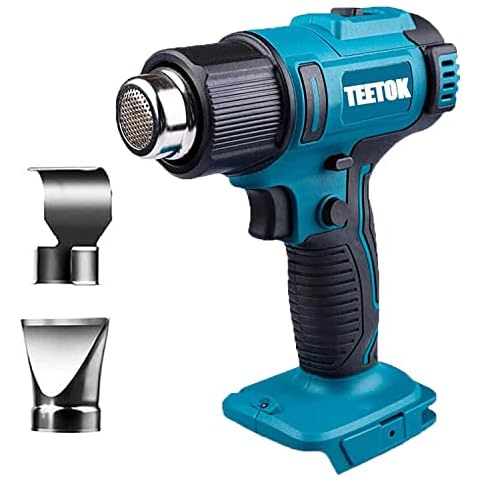 Cordless Heat Gun, Hot Air Gun Compatible with Makita Battery Control with 2-Temp Settings, Overload Protection, Double Heating Wire Fast Heating, 2 Accessories(Body only) (Body only) Cover