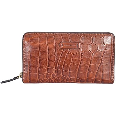 Gianni Conti RFID Large Deep Tan Mock Croc Zip Around Purse 9498106 (Tan) Cover