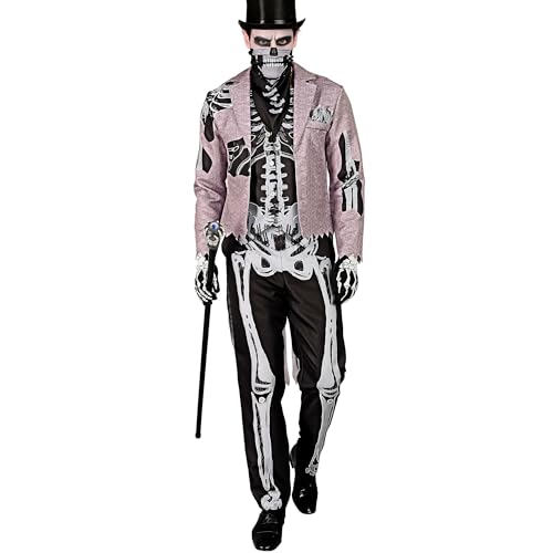 W WIDMANN MILANO Party Fashion - Kostüm Skelett Bräutigam mit Frack, Knochenmann, Untoter, Verkleidung für Halloween