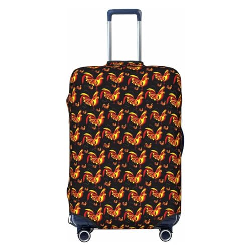 Cartoon Rooster Print Travel Luggage Cover Washable Baggage Cover Anti-Scratch Elastic Suitcase Baggage Cover