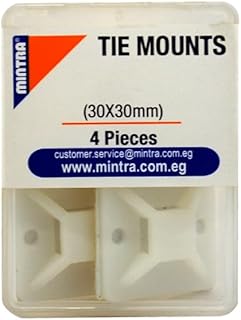 مينترا 94469 حوامل ربط لاصقة متعددة الالوان 30 × 30 ملم، عبوة من 4 قطع، حل قوي لادارة الكيبلات في المنزل والمكتب
