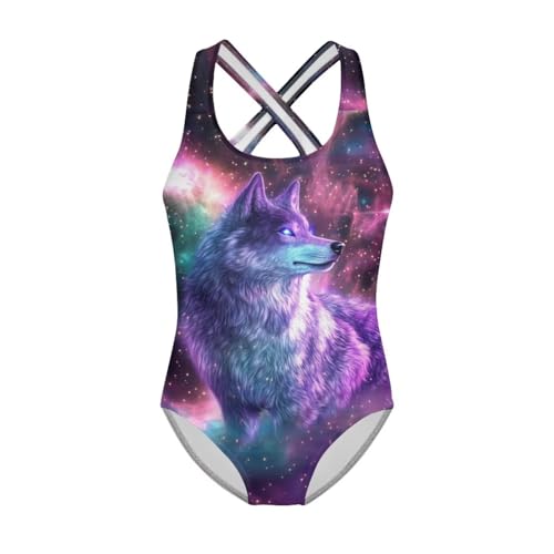 Image of Yzaoxia Girls' Swimwear One Piece Swimsuit for Kids Scoop Neck Bathing Suit Round Neck Swim Wear 5-14Y