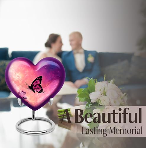 Image of Butterfly Urn Keepsake Cremation Urn for Women 1 Large & 4 Small | Large Funeral Urns for Ashes for Women, Burial Urns, Memorial Ashes