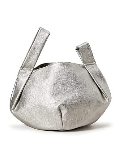 The Drop Avalon Bolso tote pequeño para mujer, color plateado metalizado, talla única