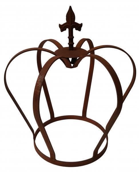 Der-Porzellan-Laden Edelrost Krone mit Lilienspitze, 32 x 28 cm aus Metall, Gartendeko & Rostdeko für Romantisches Ambiente, ideal als Dekoration für Haus und Garten