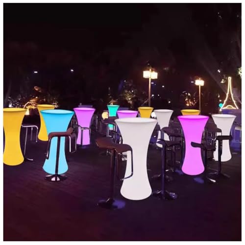exproyzk LED-Cocktailtisch mit Fernbedienung Bartisch mit wechselnder...