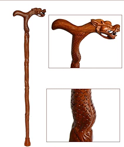 Stick de marche en bois massif dragon, cadeau d'anniversaire - 2