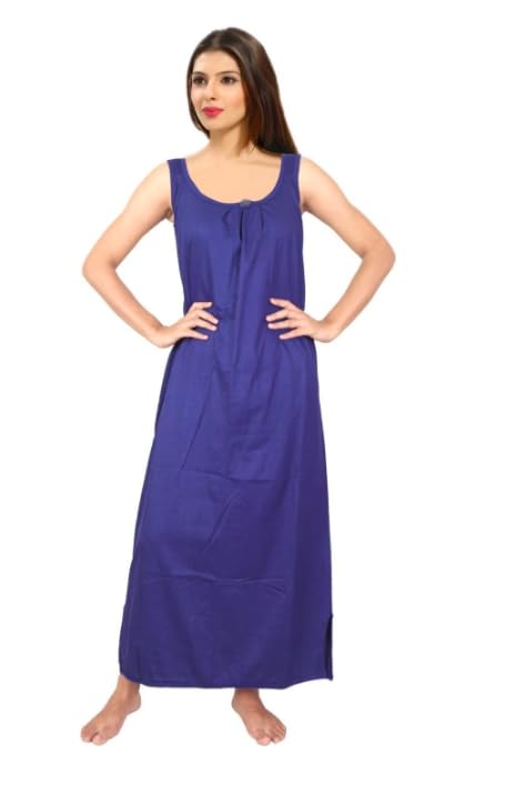 Image of Women's Sleeveless Maxi Night Dress, Spaghetti Strap Nighty, Comfortable Sleepwear Pack of 2