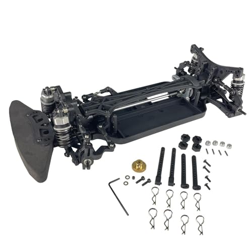 FullfunRC 1/10 Scale 4X4 On-Road Rolling Chassis Frame Kit - Hobby Grade RC Car Chassis for Adults, DIY Customizable RC Car Frame (Electric Parts Not Included)