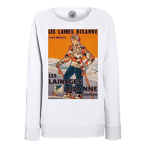 Sweatshirt femme pub ski affiche poster vintage art déco 30's