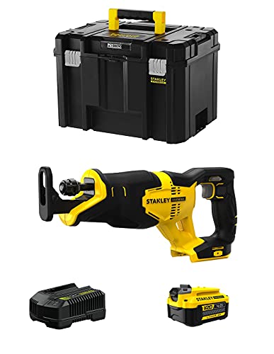 Sierra Sable STANLEY FatMax SFMCS300M1T (1 Batería de 4,0 Ah + Cargador + TSTAK VI)