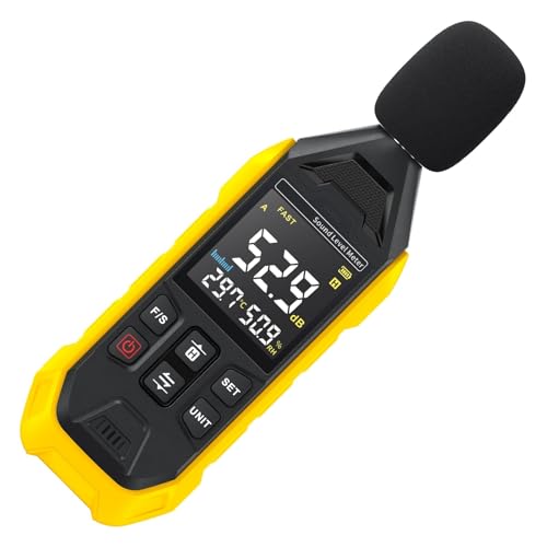 スマートデジタル騒音計 30~130dB A重量サウンドレベルテスター 充電式 DBオーディオ温度湿度測定ツール データ保持