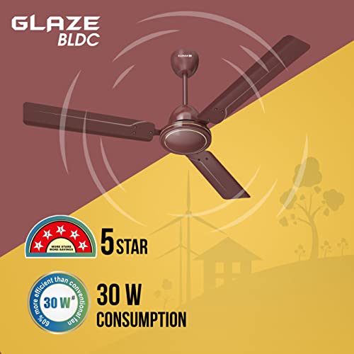Havells 1200mm Glaze BLDC Ceiling Fan (Brown)