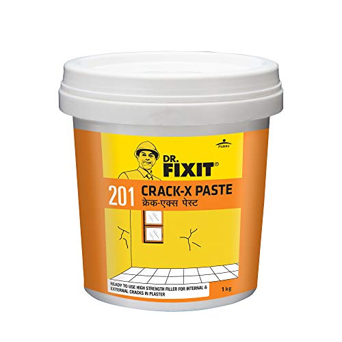 Image of DR. FIXIT 201 Crack X Paste, Ready to use crack filler for internal & external surface cracks on roofs - 1Kg & 623 Newcoat Ezee Waterproof Coating For Roofs - 1 L