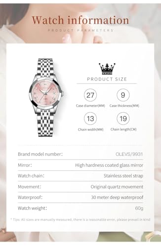 Image of OLEVS Women Watch Silver Stainless Steel Two Tone Fashion Ladies Analog Quartz Waterproof Luminous Date Day Wrist Watches