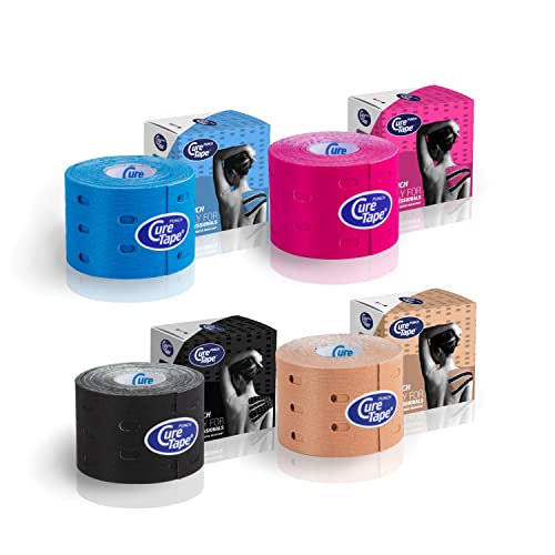 Curetape® Punch Pink | Perforated Kinesiology Tape | More Stretch & Ventilation| K Tape For Joint, Knee, Ankle & Shoulder Pain | Kinesiology Tape For Physical Therapy | Waterproof Medical Tape #TOP2