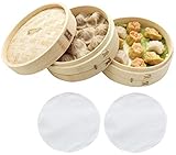 Zoie + Chloe 100% Natural Bamboo Steamer Basket - with Bonus Reusable Cotton Liners